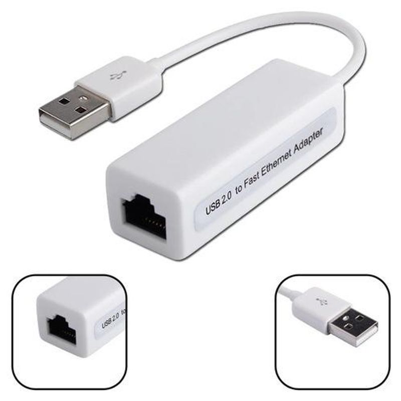 GENERICO - Adaptador USB a RJ45 para Conexión Ethernet Rápida 100 Mbps