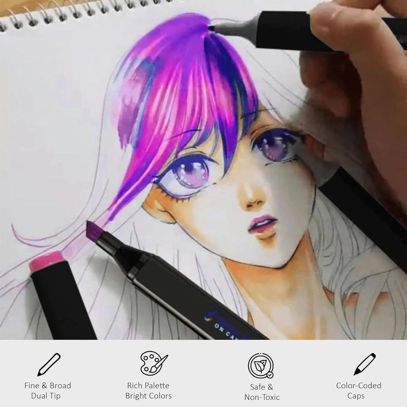 GENERICO - Set de 120 Marcadores Doble Punta para Arte y Caligrafía