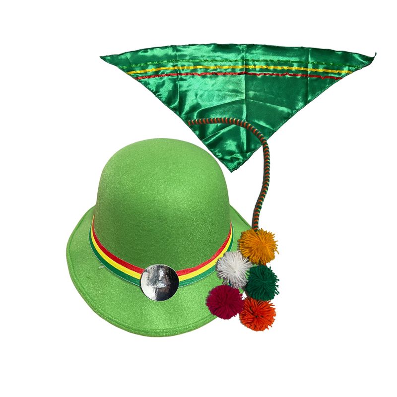 GENERICO - Gorro Nortino + Punta + Pom Pom Baile Trote Nortino