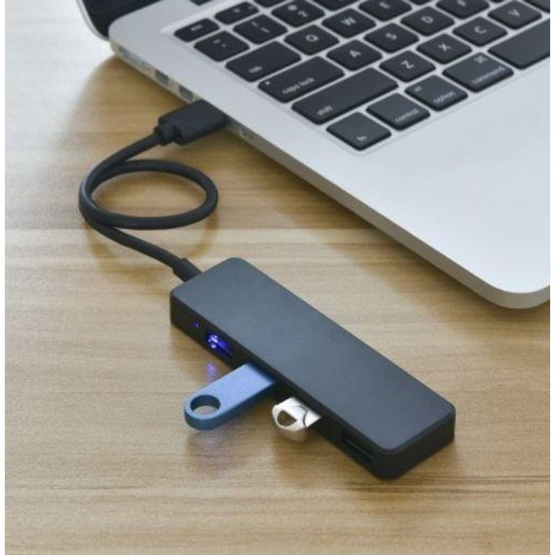 GENERICO - Concentrador USB 4 Puertos Ultra Delgado y Rápido 480 Mbps