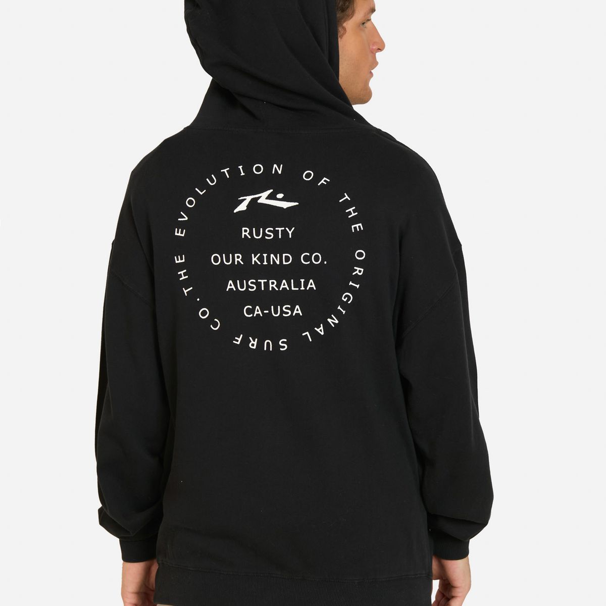 RUSTY - Poleron Canguro Brezal Negro Hombre Rusty - Negro