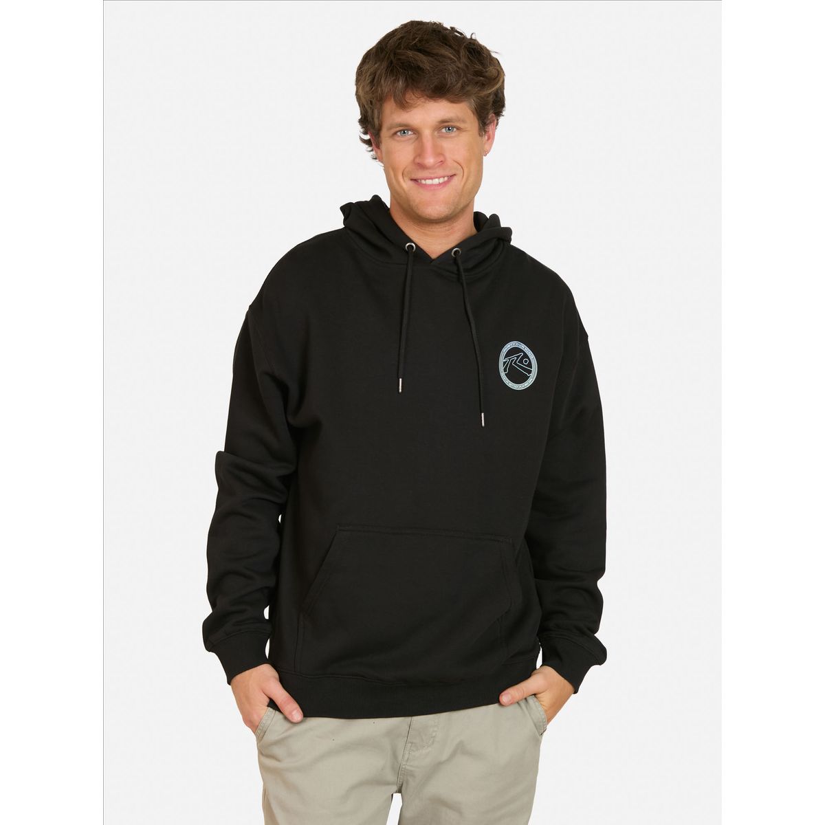 RUSTY - Poleron Canguro Boreal Negro Hombre Rusty - Negro