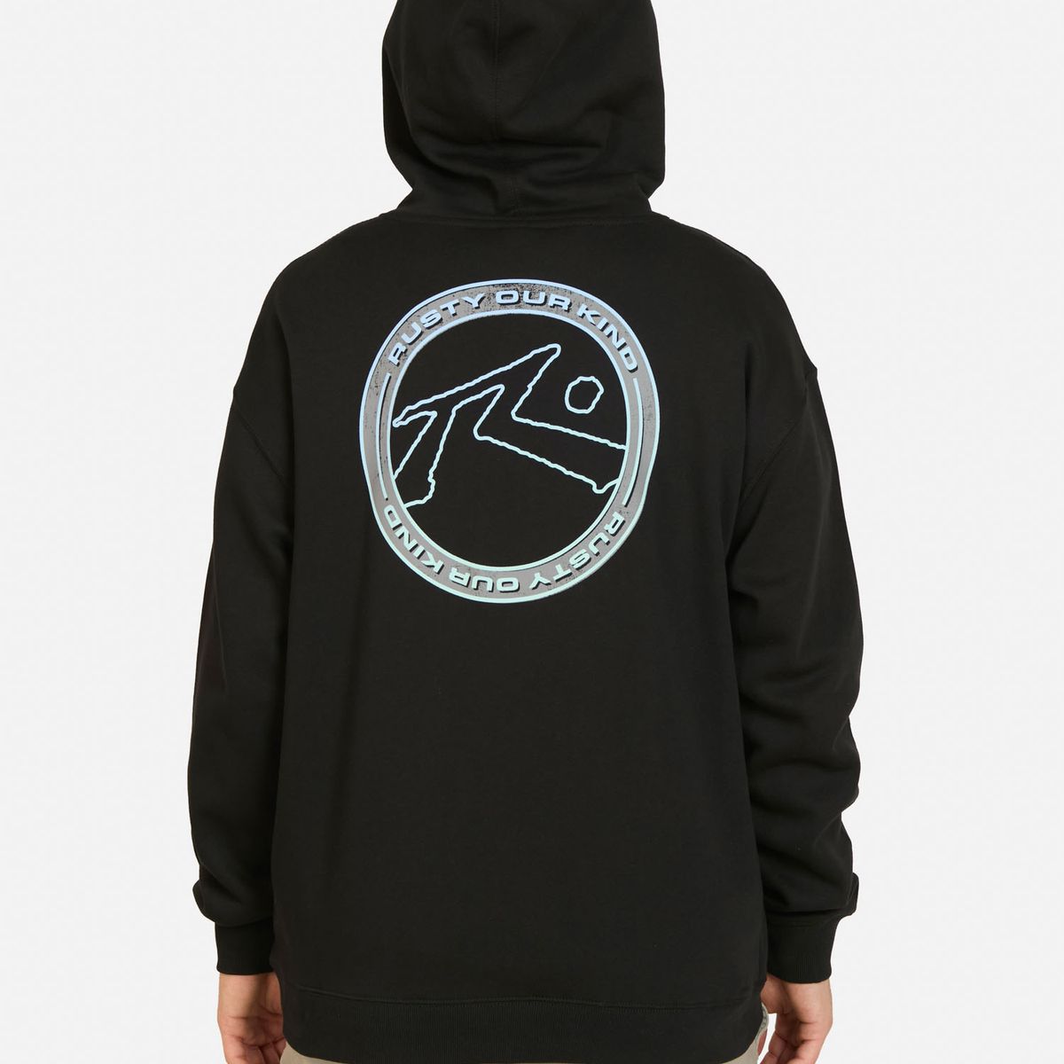 RUSTY - Poleron Canguro Boreal Negro Hombre Rusty - Negro