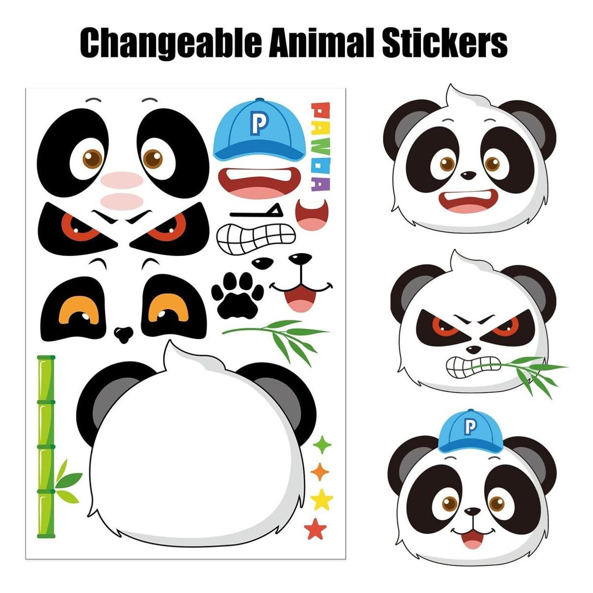 GENERICO - Divertido Set de Calcomanías de Animales para Niños 24 Hojas