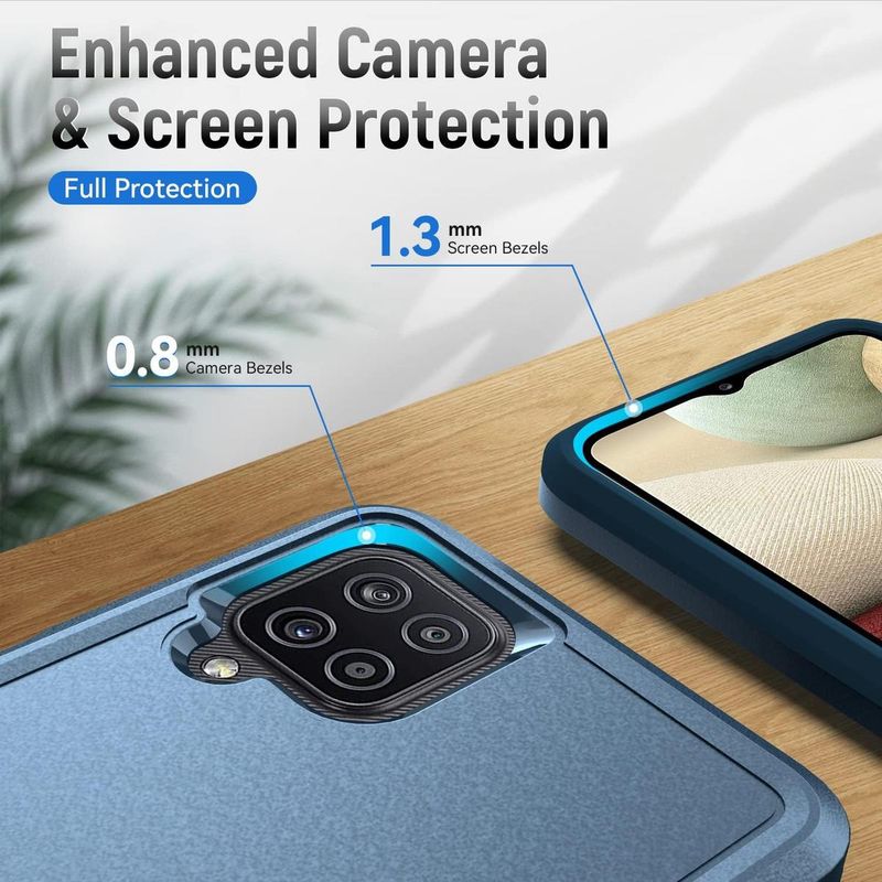 GENERICO - Funda Azul Magnética 360° con Soporte para Galaxy A12