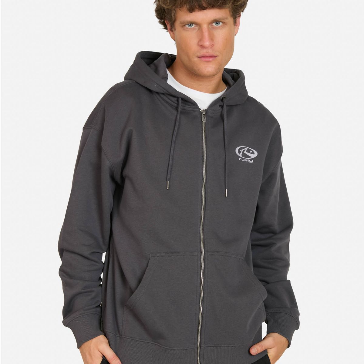 RUSTY - Poleron FZ Brine Gris Hombre Rusty - Gris