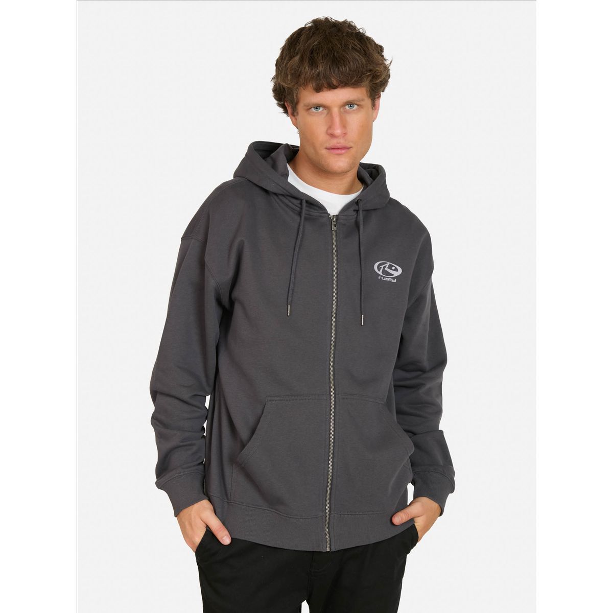 RUSTY - Poleron FZ Brine Gris Hombre Rusty - Gris