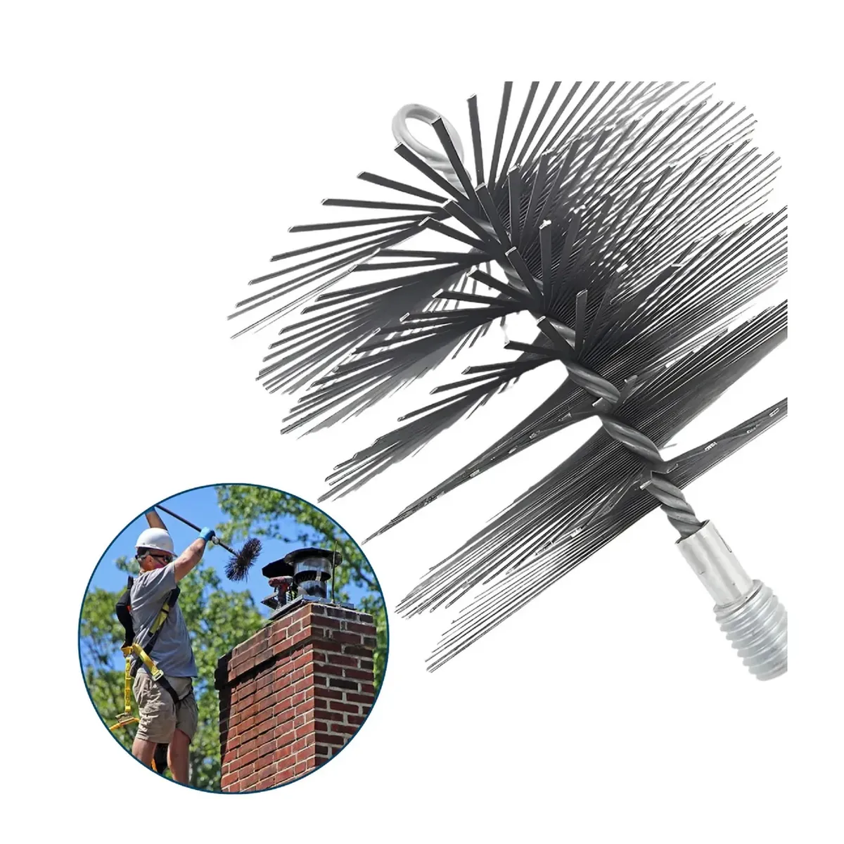 GENERICO - Escobilla Limpiador De Chimeneas De 6 Pulgada Redonda 14,7cm