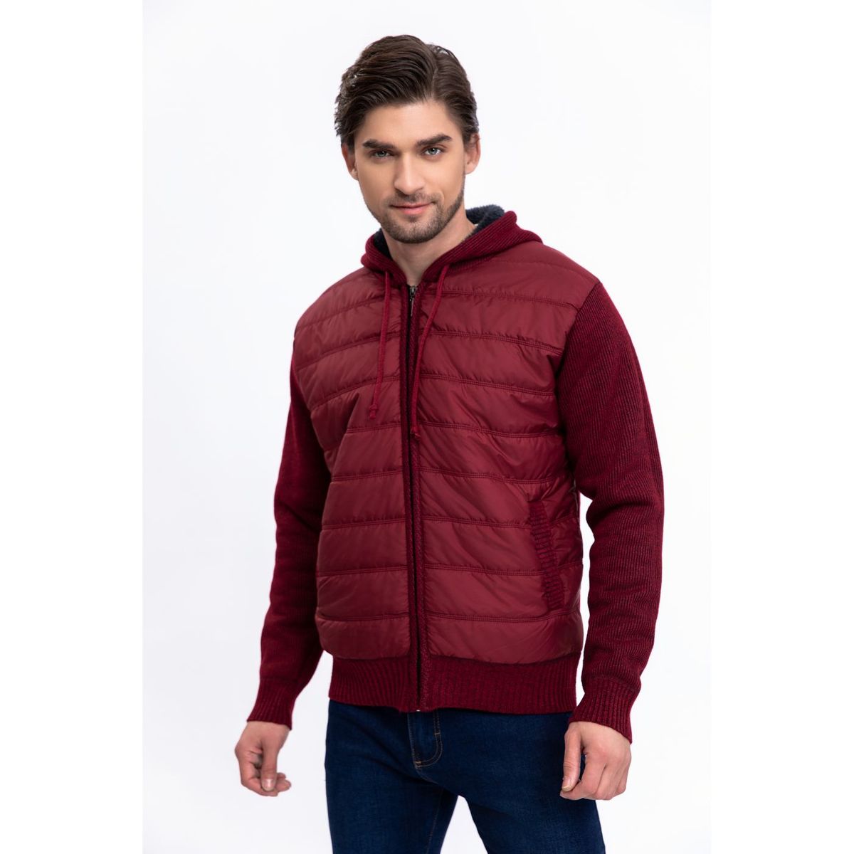 LIKE SHOP - Chaqueta Hombre Forro Interior Piel Capucha Bolsillos Cierre 7176