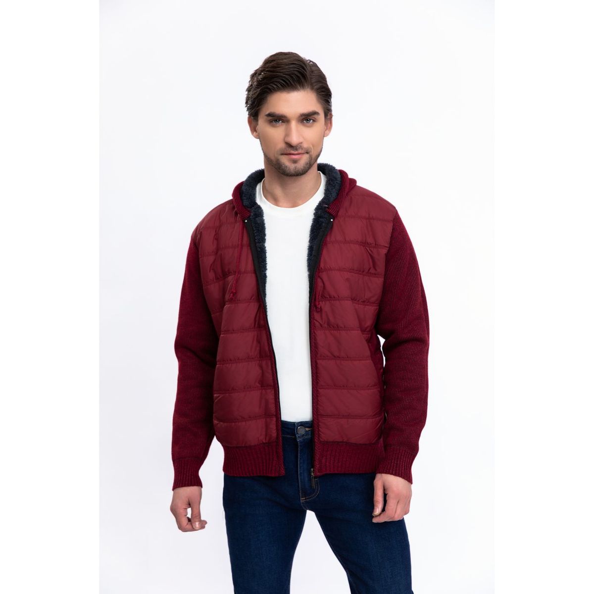 LIKE SHOP - Chaqueta Hombre Forro Interior Piel Capucha Bolsillos Cierre 7176