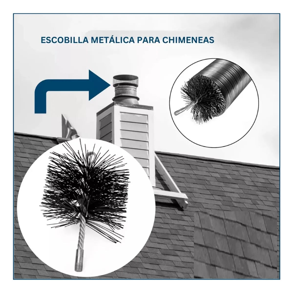 GENERICO - Escobilla Limpiador De Chimeneas De 6 Pulgada Redonda 14,7cm