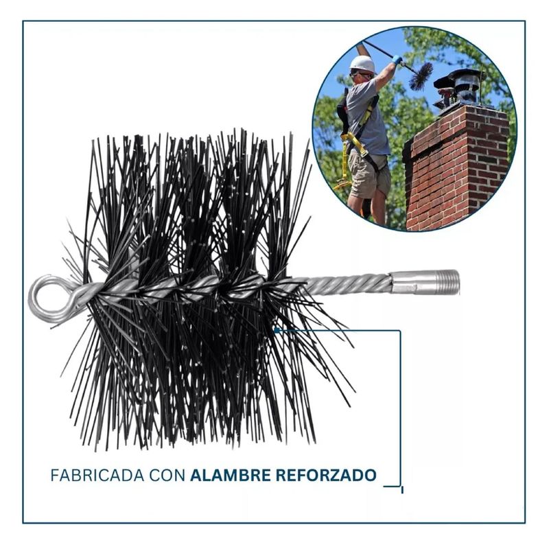 GENERICO - Escobilla Limpiador De Chimeneas De 6 Pulgada Redonda 14,7cm