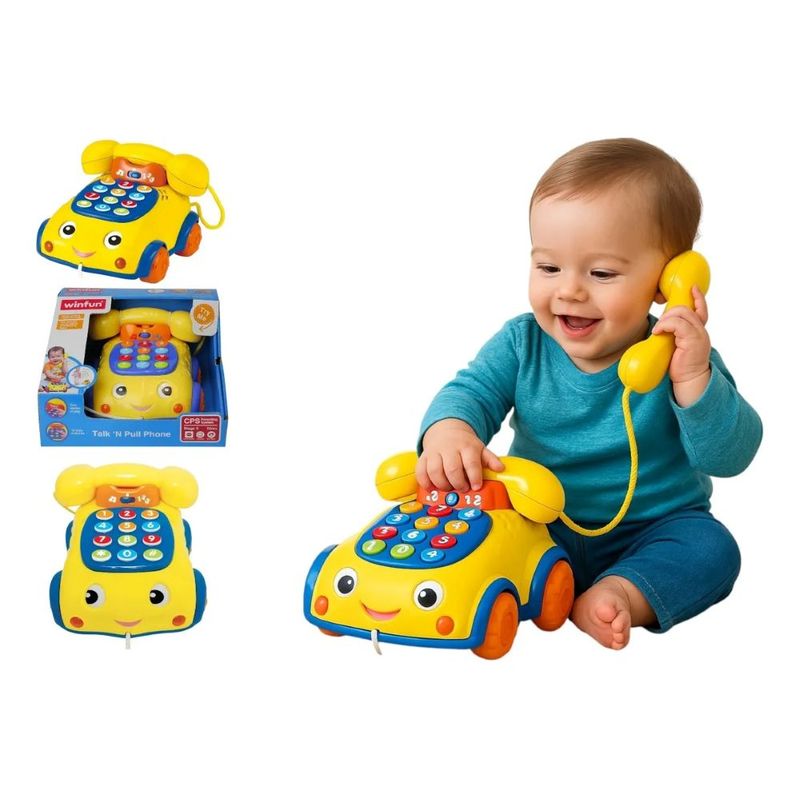 WINFUN - Teléfono De Arrastre Juguete Didáctico Diseño Auto Para Bebe