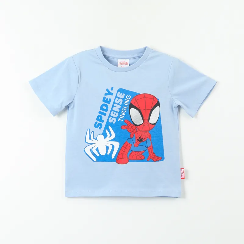 MARVEL - Polera Manga Corta Niño Spidey Sense Celeste Marvel