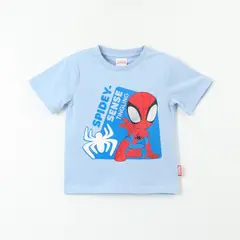 MARVEL - Polera Manga Corta Niño Spidey Sense Celeste