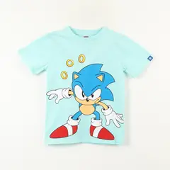SONIC - Polera Manga Corta Niño Monedas Celeste