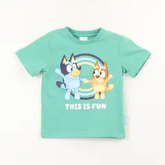 BLUEY - Polera Manga Corta Niño Verde Fun Bingo Y