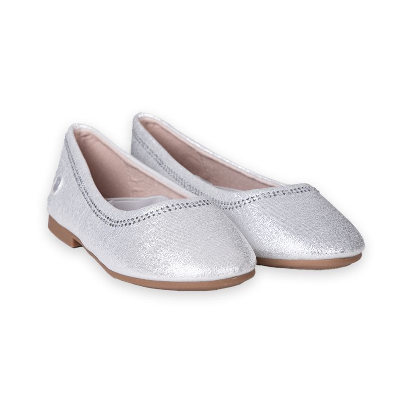 PILLIN - Ballerina Niña Plateado Pillin PZC212-25PLA  - Blanco