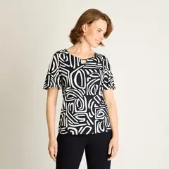 LORENZO DI PONTTI - Polera Azul Estampada