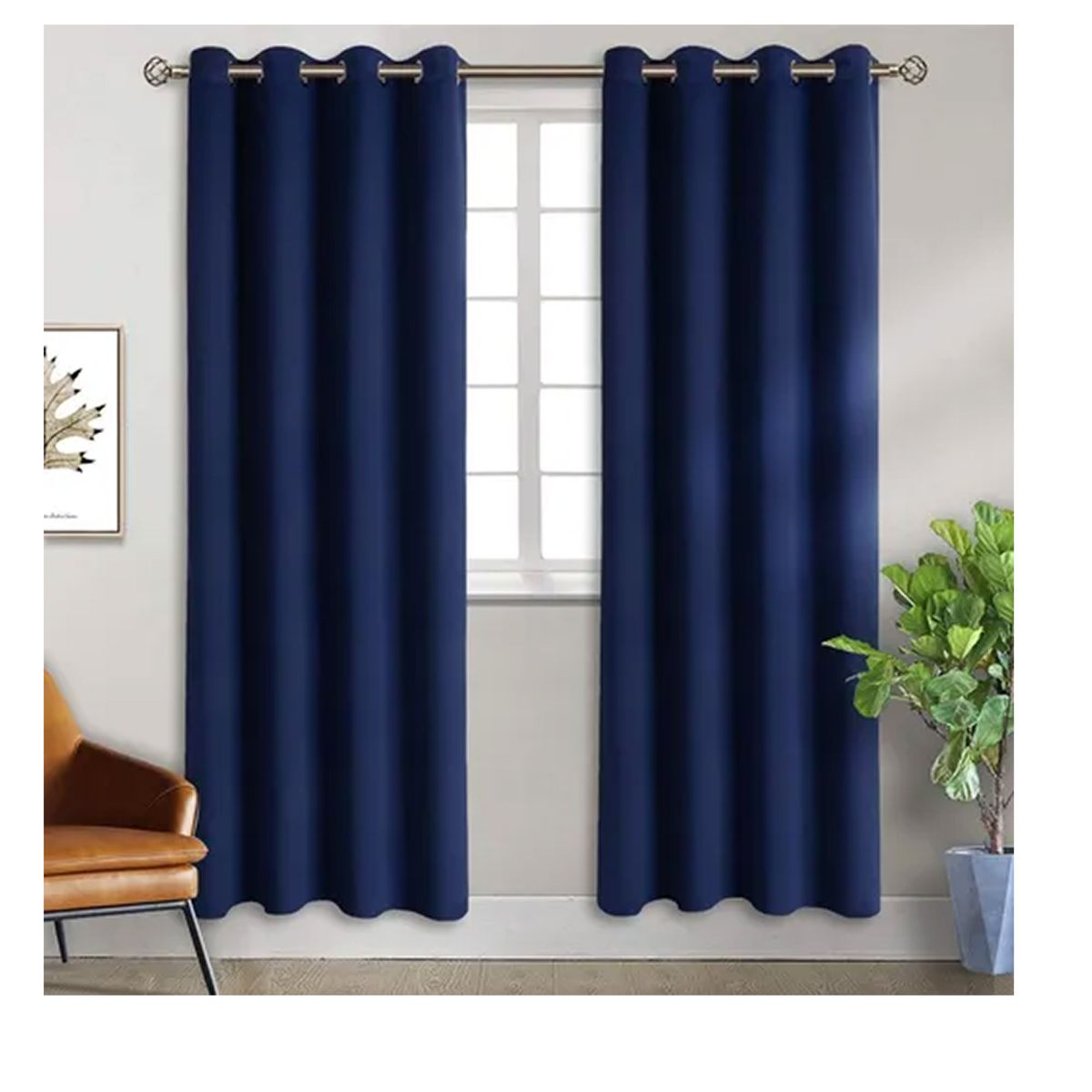 ESHOPANGIE - Cortina Blackout 1 Paño 140x220 Cm Tela Poliester Azul