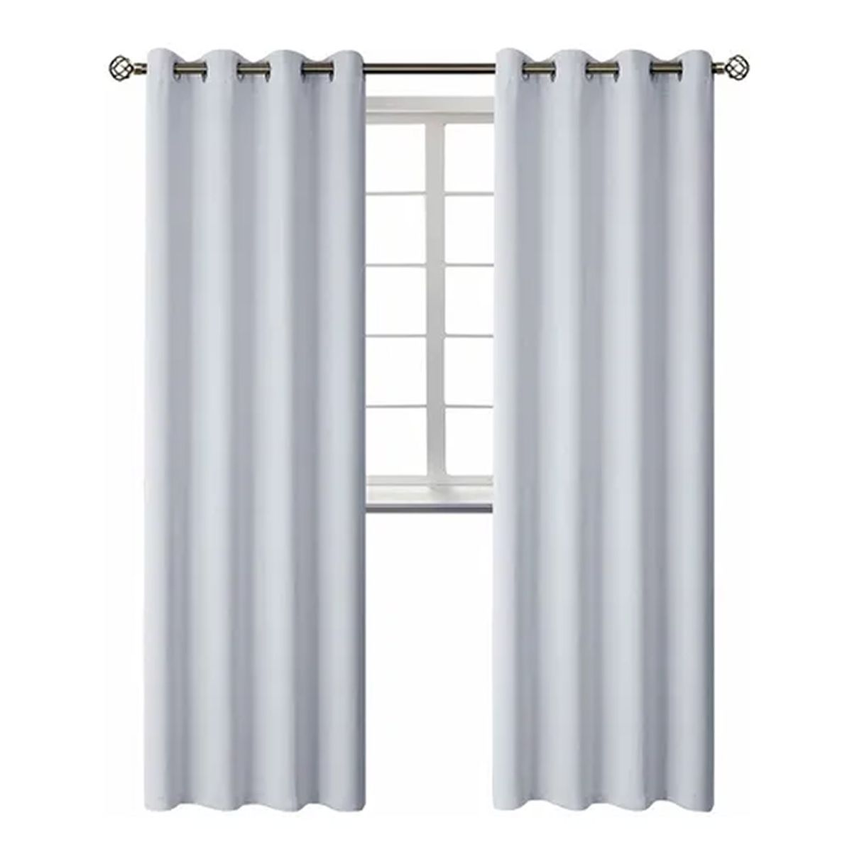 ESHOPANGIE - Cortina Blackout 1 Paño 140x220 Cm Tela Poliester Blanco grisáceo
