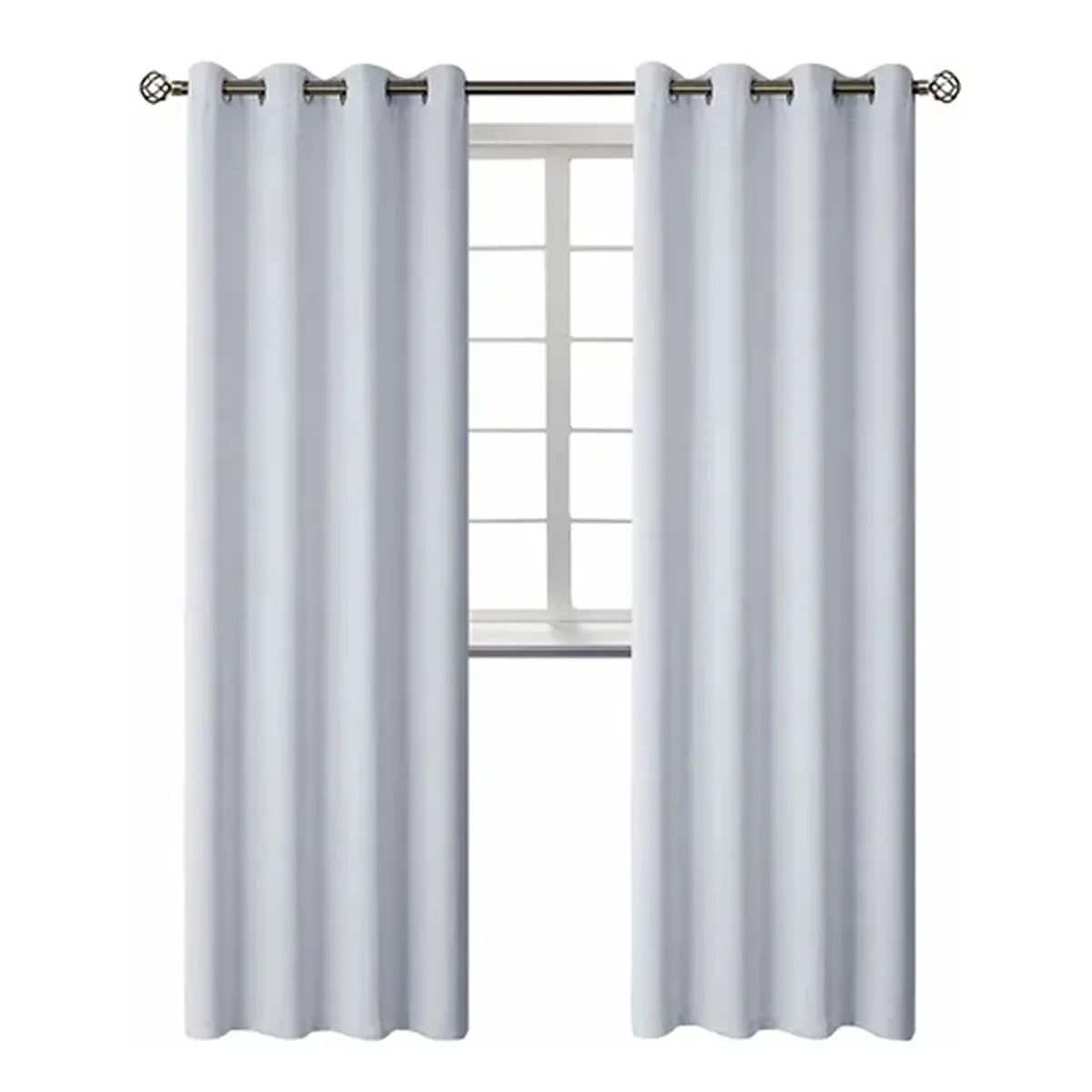 ESHOPANGIE - Cortina Blackout 1 Paño 140x220 Cm Tela Poliester Blanco grisáceo
