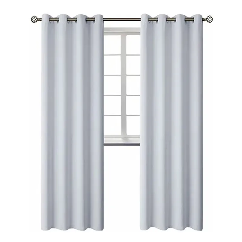 ESHOPANGIE - Cortina Blackout 1 Paño 140x220 Cm Tela Poliester Blanco grisáceo