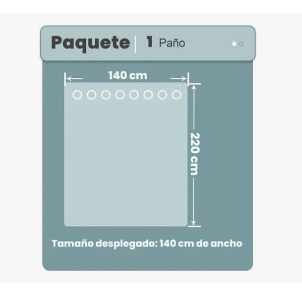 ESHOPANGIE - Cortina Blackout 1 Paño 140x220 Cm Tela Poliester Blanco grisáceo