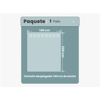 Imagen 2 del producto Cortina Blackout 1 Paño 140x220 Cm Tela Poliester Blanco grisáceo