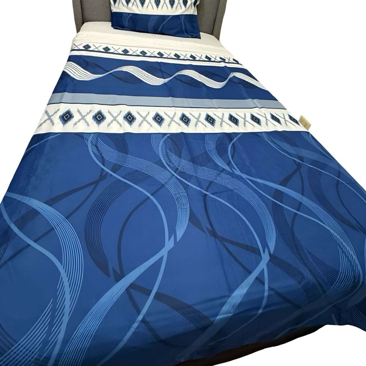 GENERICO - Juego de Sábanas plaza y media Adulto Azul