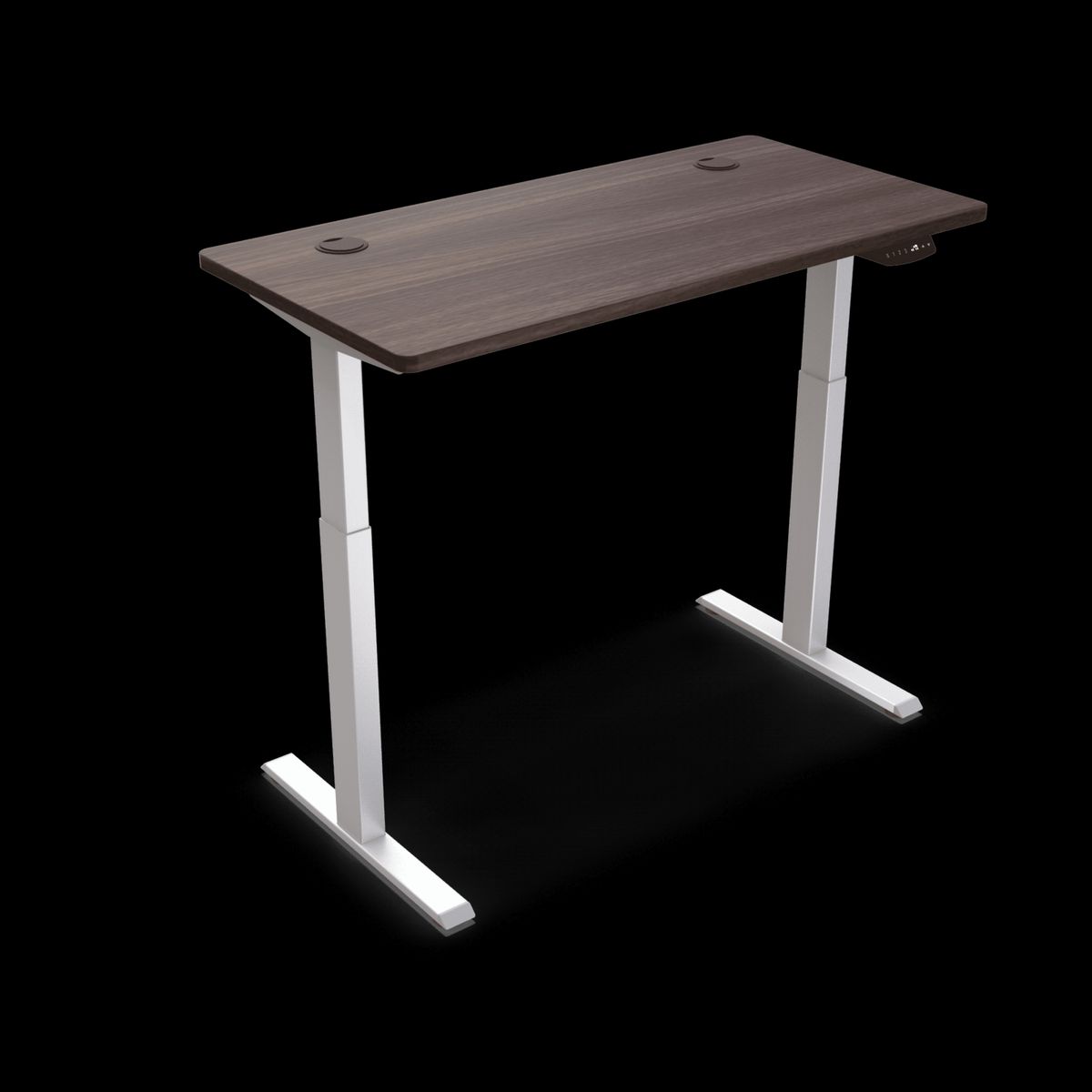 UPLIFT - Escritorio Eléctrico Regulable UpLift - Cubierta Nogal 120 x 6 cm + Base Blanca