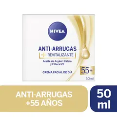 NIVEA - Crema Facial Antiarrugas 55+ Revitalizante 50ml