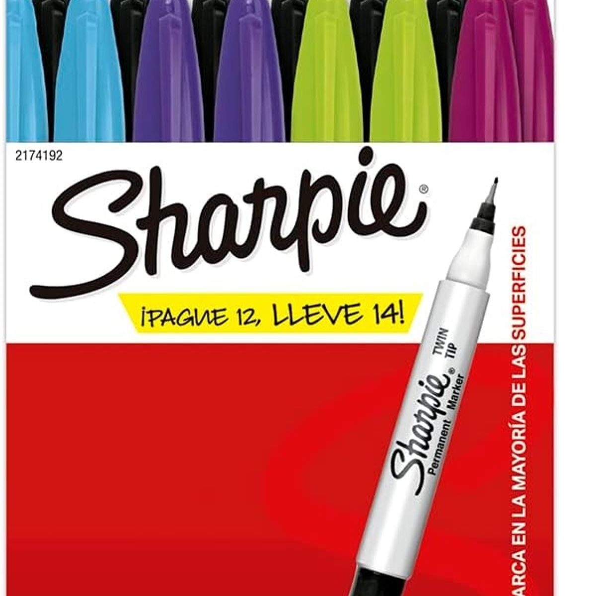 SHARPIE - Pack 14 marcadores permanentes doble punta Sharpie