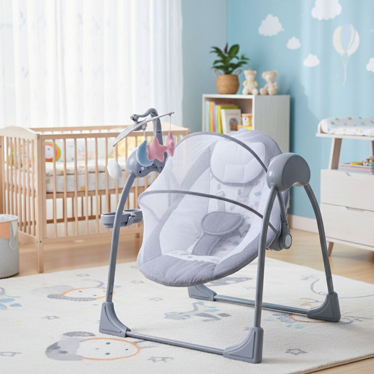 MON PETIT - Silla Mecedora Columpio Eléctrica Bluetooth Reclinable