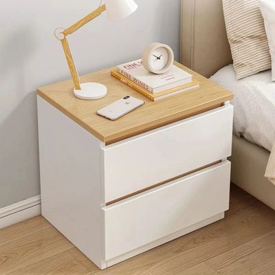 Imagen 2 del producto Velador Doble Cajón Estilo Nórdico 41x30x32cm Color Blanco