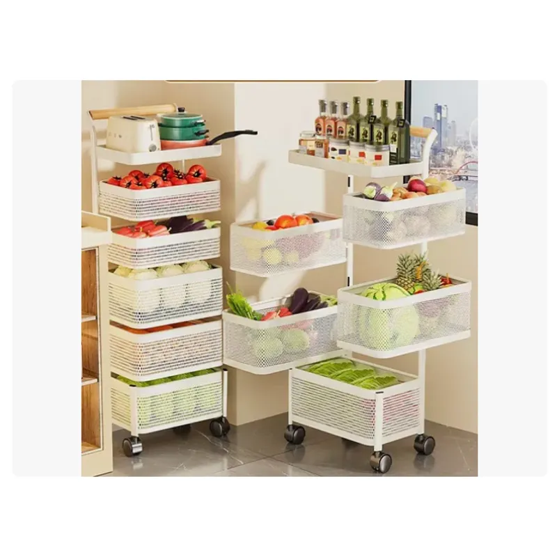 GENERICO - Carro Organizador Ruedas Organizador De Verduras 5 Niveles Blanco
