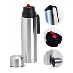 GENERICO - Termo Matero Media Manija 1 Litro Pico Cebador Acero Inox