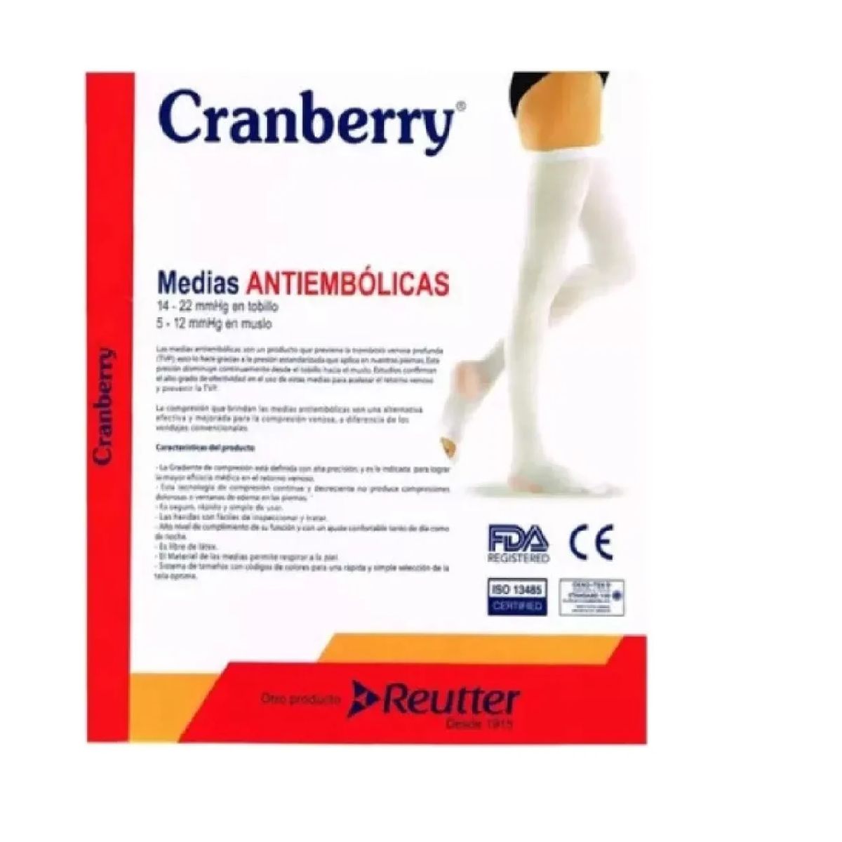 CRAMBERRY - Medias Compresion Trombosis Venosa + Parche Varices Talla M