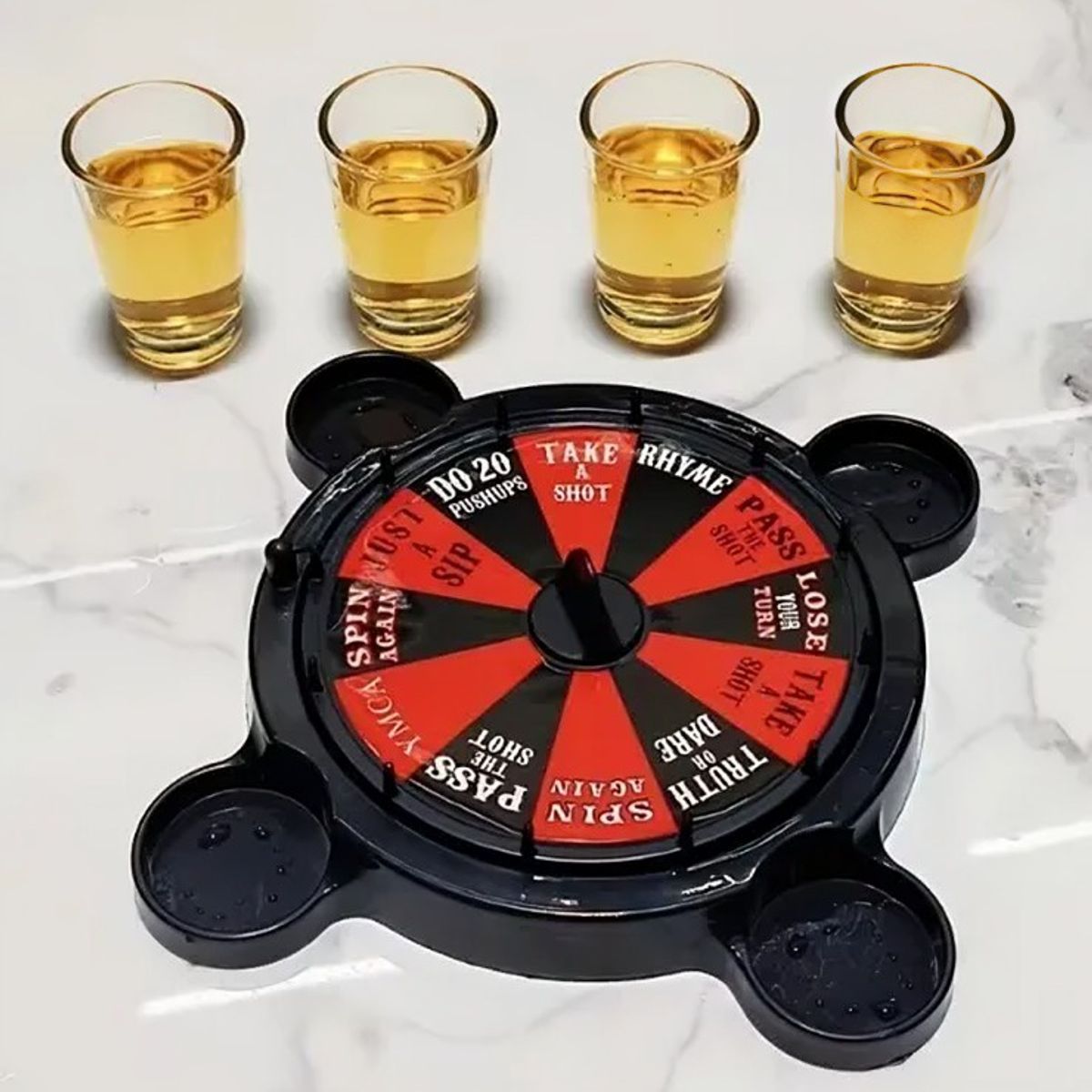 GENERICO - Juego De Ruleta Casino Shots 4 Vasos 50cc Bar Fiesta Bebidas
