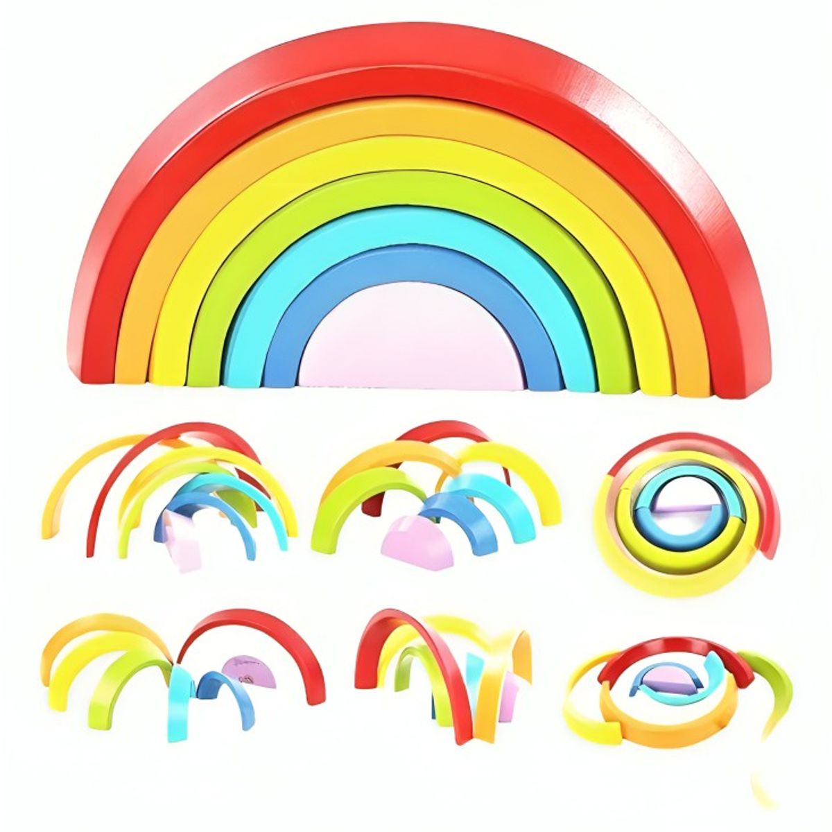 GENERICO - Arcoíris Waldorf Juguete Madera