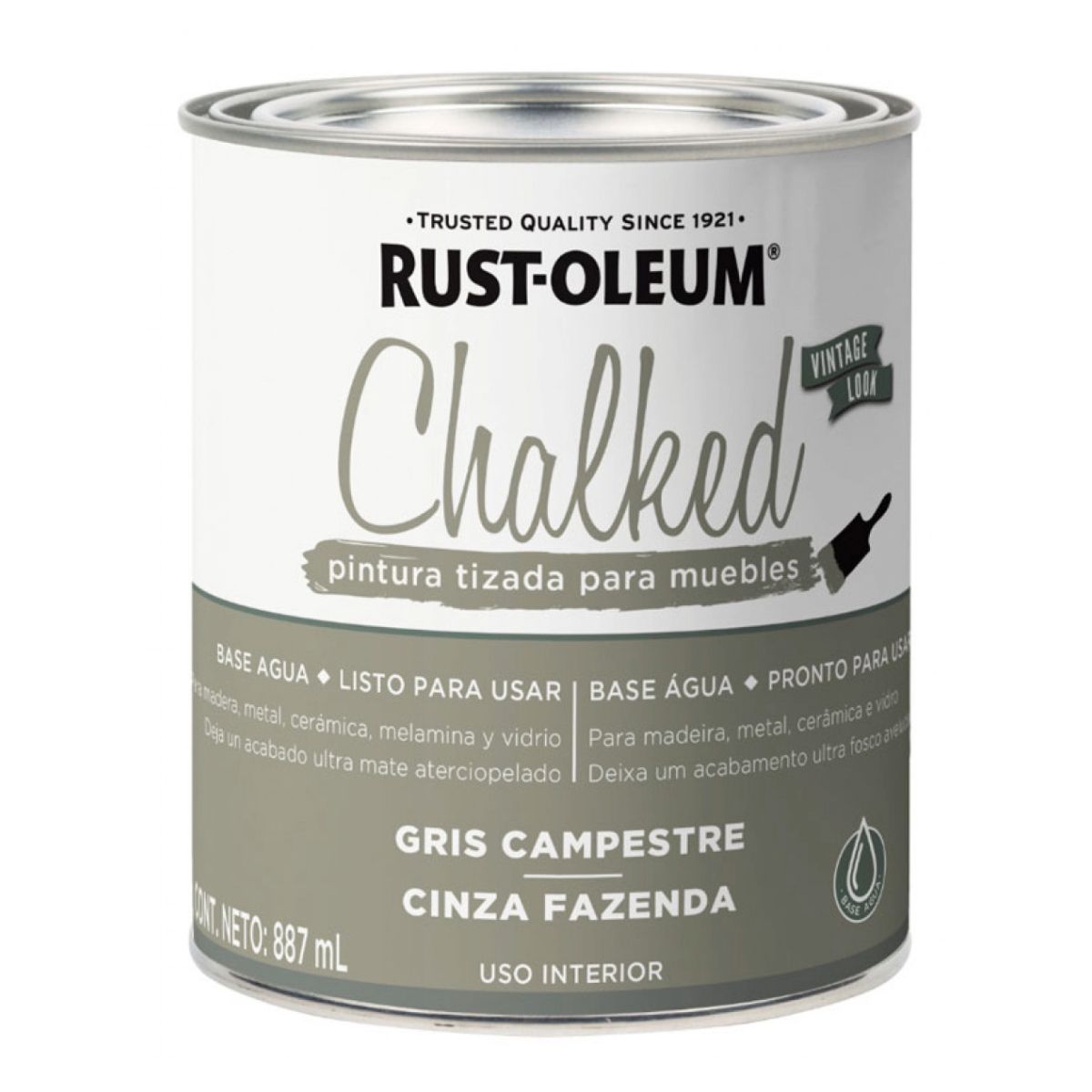 GENERICO - Pintura tizada gris campestre 887ml Chalked Rust Oleum