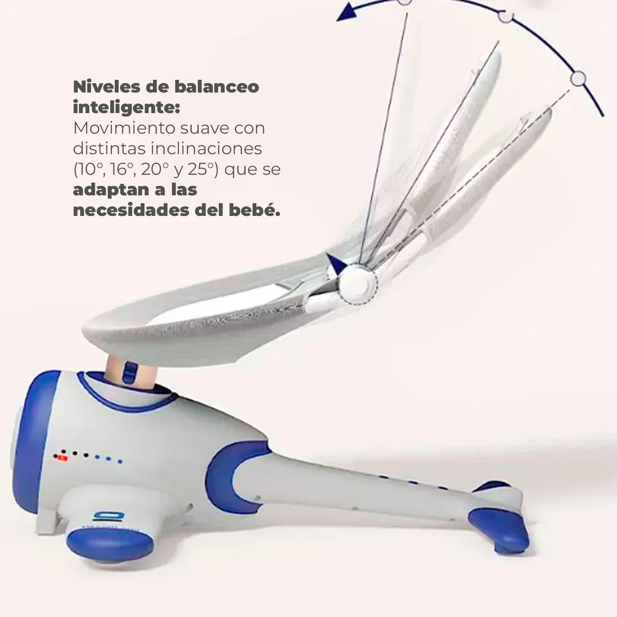 MON PETIT - Silla Mecedora Eléctrica Bebe Avioncito SafeBaby Bluetooth Gris