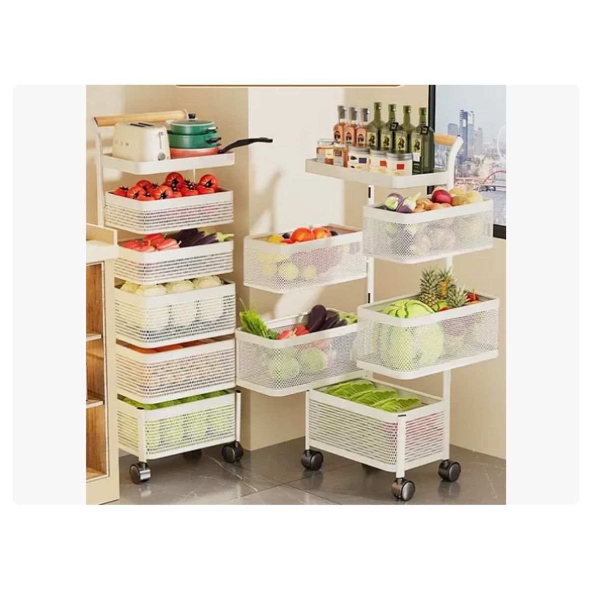 GENERICO - Carro Organizador Ruedas Organizador De Verduras 5 Niveles