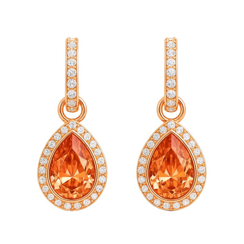 BLOOM CRYSTAL - Aros Eternity con Cristal de Austria Melocotón baño en oro rosa