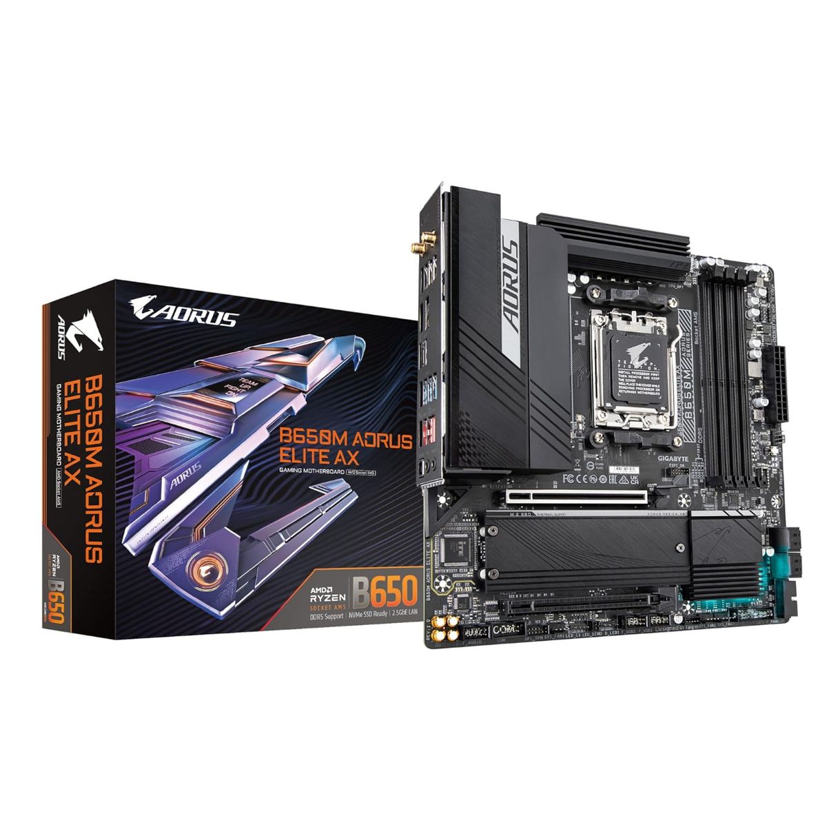 GIGABYTE - MB sAM5 AMD - GIGABYTE B650M AORUS ELITE AX - 4x DDR5 - Micro ATX