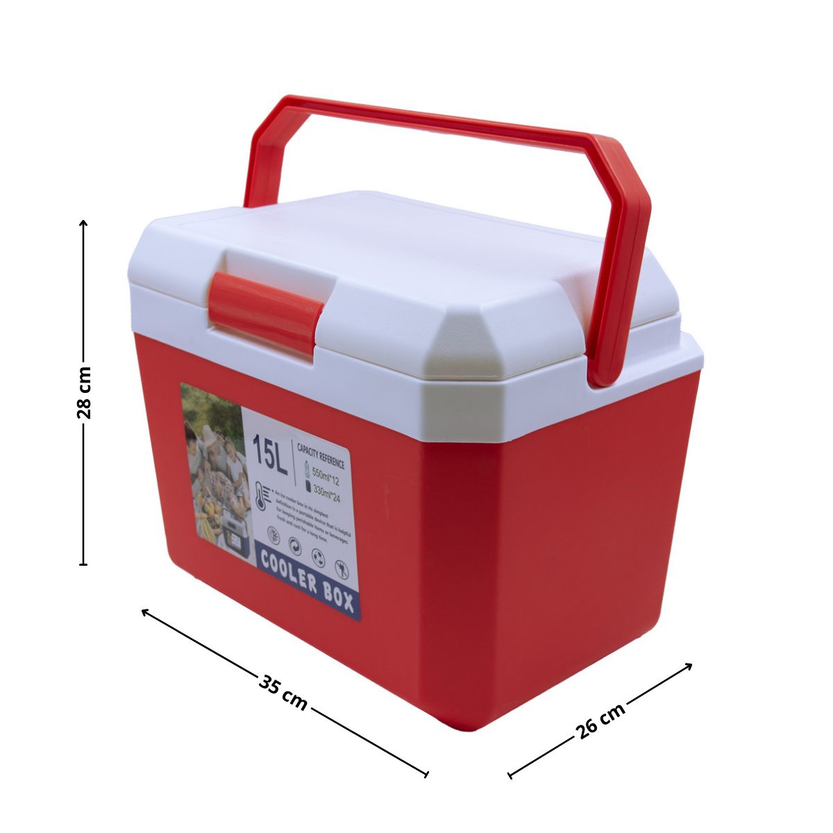 GENERICO - Cooler 15 litros rojo