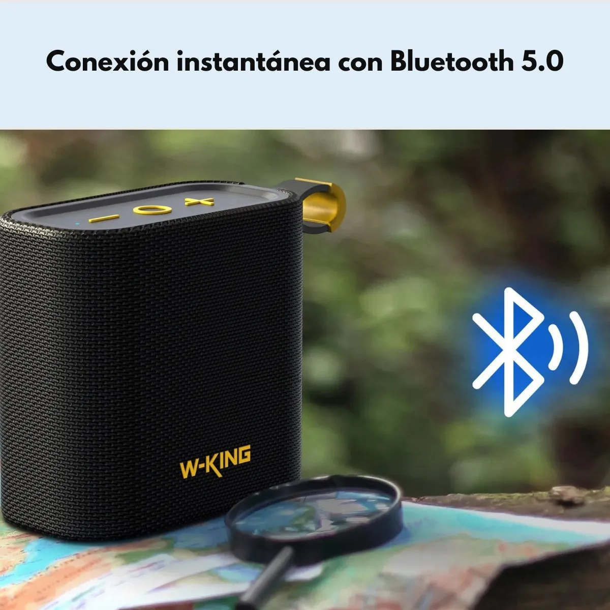 W KING - Parlante Bluetooth Outdoor IPX7 6W FM 10 Horas W‑KING D2 Negro