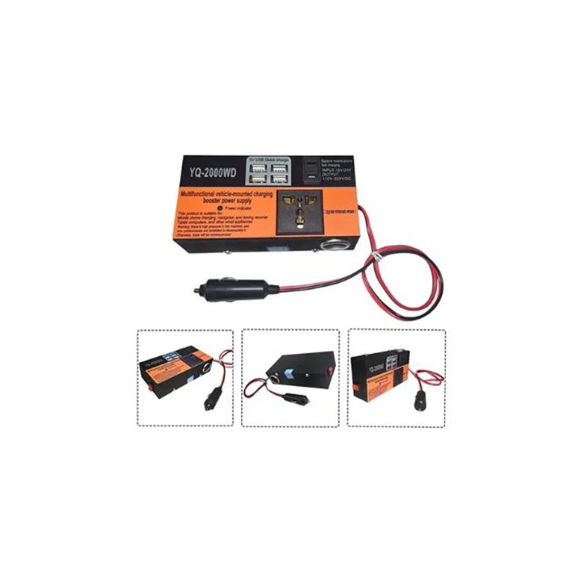 GENERICO - Inversor De Voltaje Auto Convertidor Corriente 200w 12v-220v