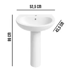 JOYTEK - Lavamanos de Pedestal 3004 Color Blanco - 86x52,5x43,5 cm