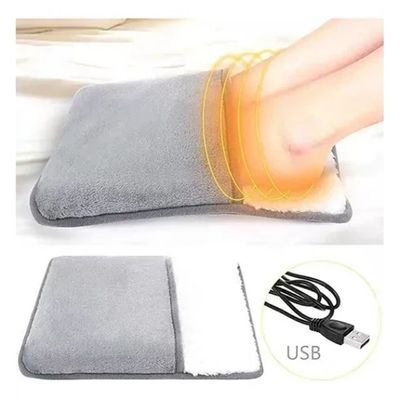 Imagen 2 del producto Manta Calentador Calienta Pies Eléctrico Usb Polar Gris Lisa
